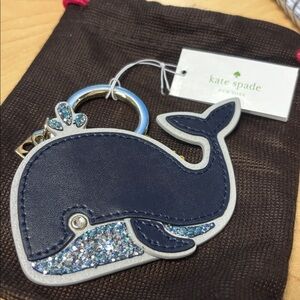 Kate Spade Dark Blue Whale Keychain off shore